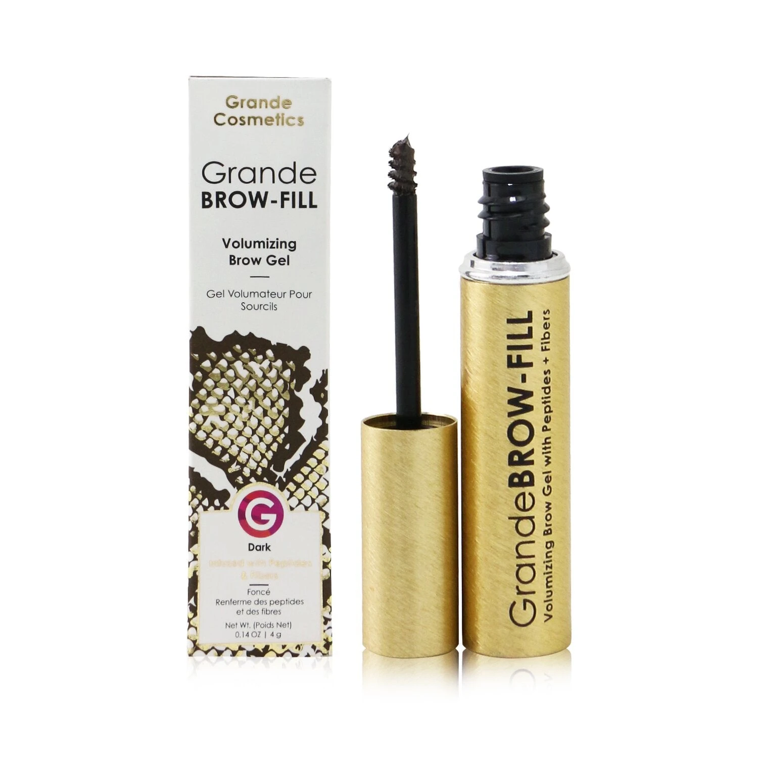 Grande Cosmetics (GrandeLash) GrandeBrow Fill Volumizing Brow Gel - # Dark 4g/0.14oz - Image 5