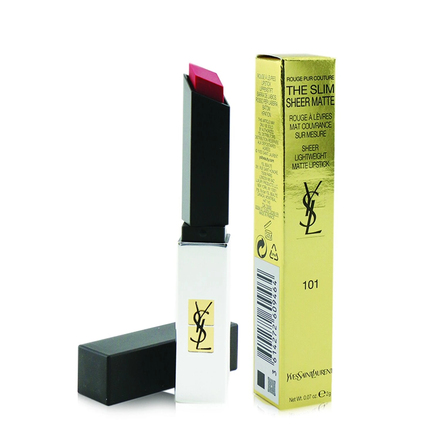 Yves Saint Laurent Rouge Pur Couture The Slim Sheer Matte Lipstick - # 101 Rouge Libre 2g/0.07oz - Image 4