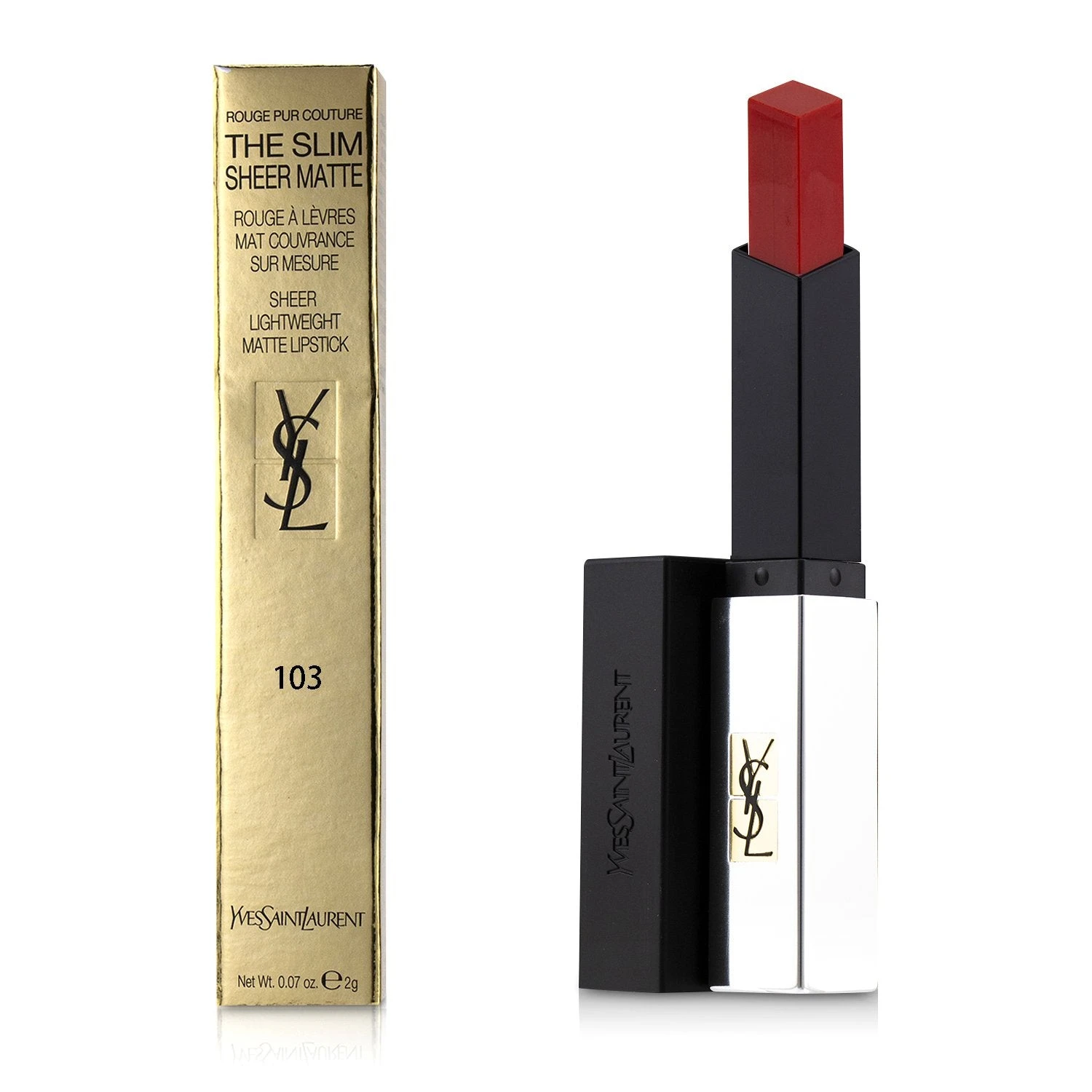 Yves Saint Laurent Rouge Pur Couture The Slim Sheer Matte Lipstick - # 101 Rouge Libre 2g/0.07oz - Image 10