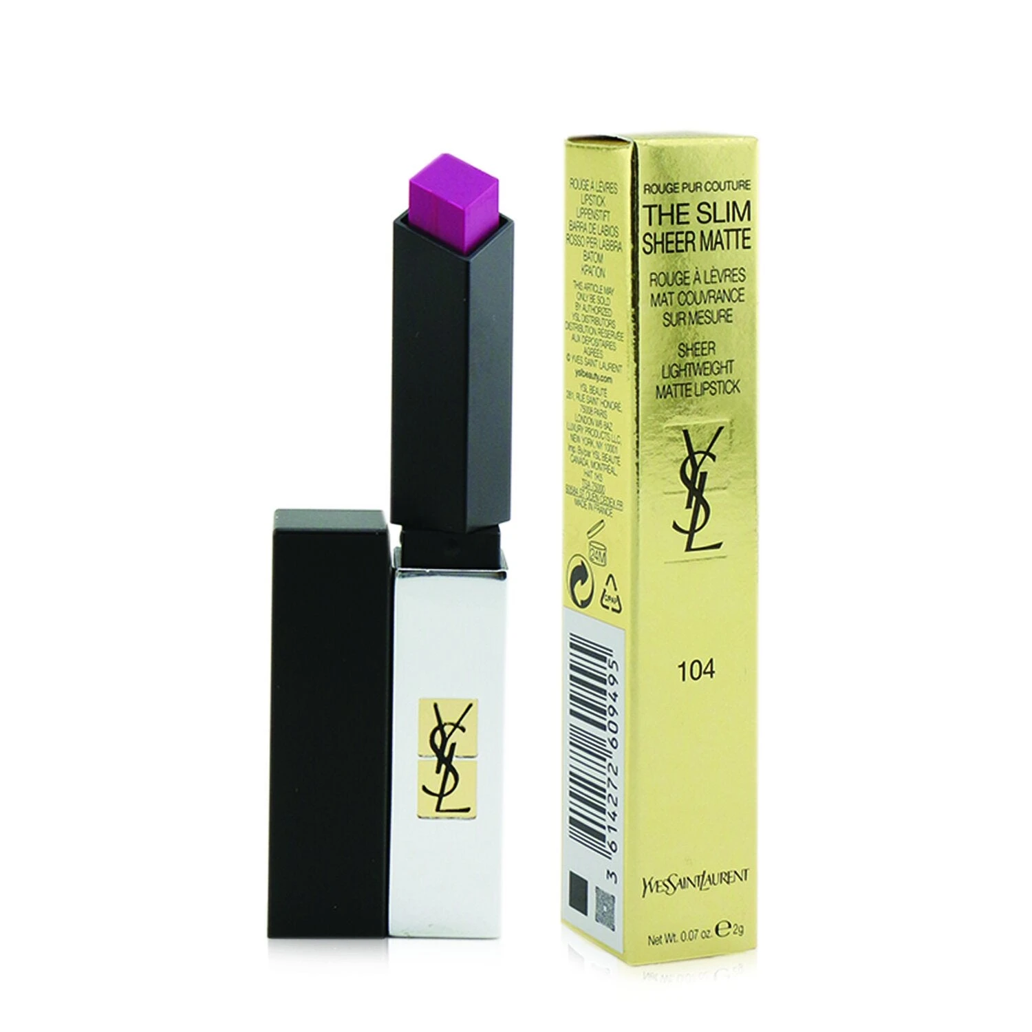 Yves Saint Laurent Rouge Pur Couture The Slim Sheer Matte Lipstick - # 101 Rouge Libre 2g/0.07oz - Image 15