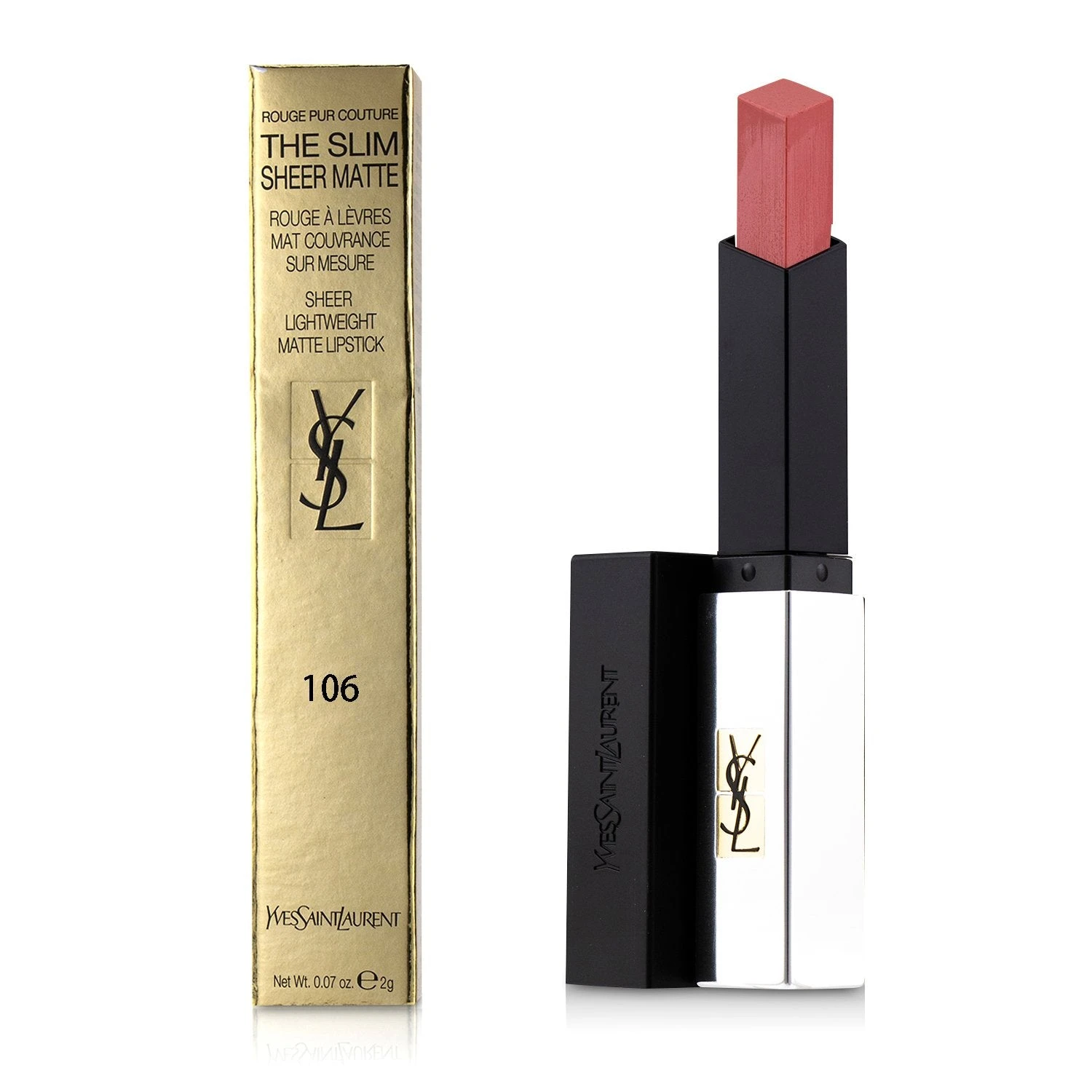 Yves Saint Laurent Rouge Pur Couture The Slim Sheer Matte Lipstick - # 101 Rouge Libre 2g/0.07oz - Image 20