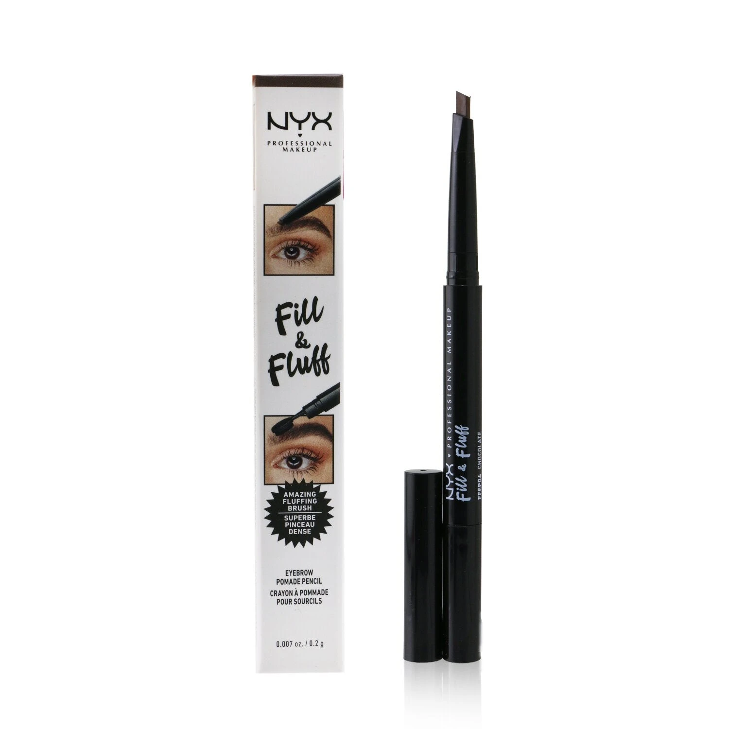 NYX Fill & Fluff Eyebrow Pomade Pencil - # Ash Brown 0.2g/0.007oz - Image 8