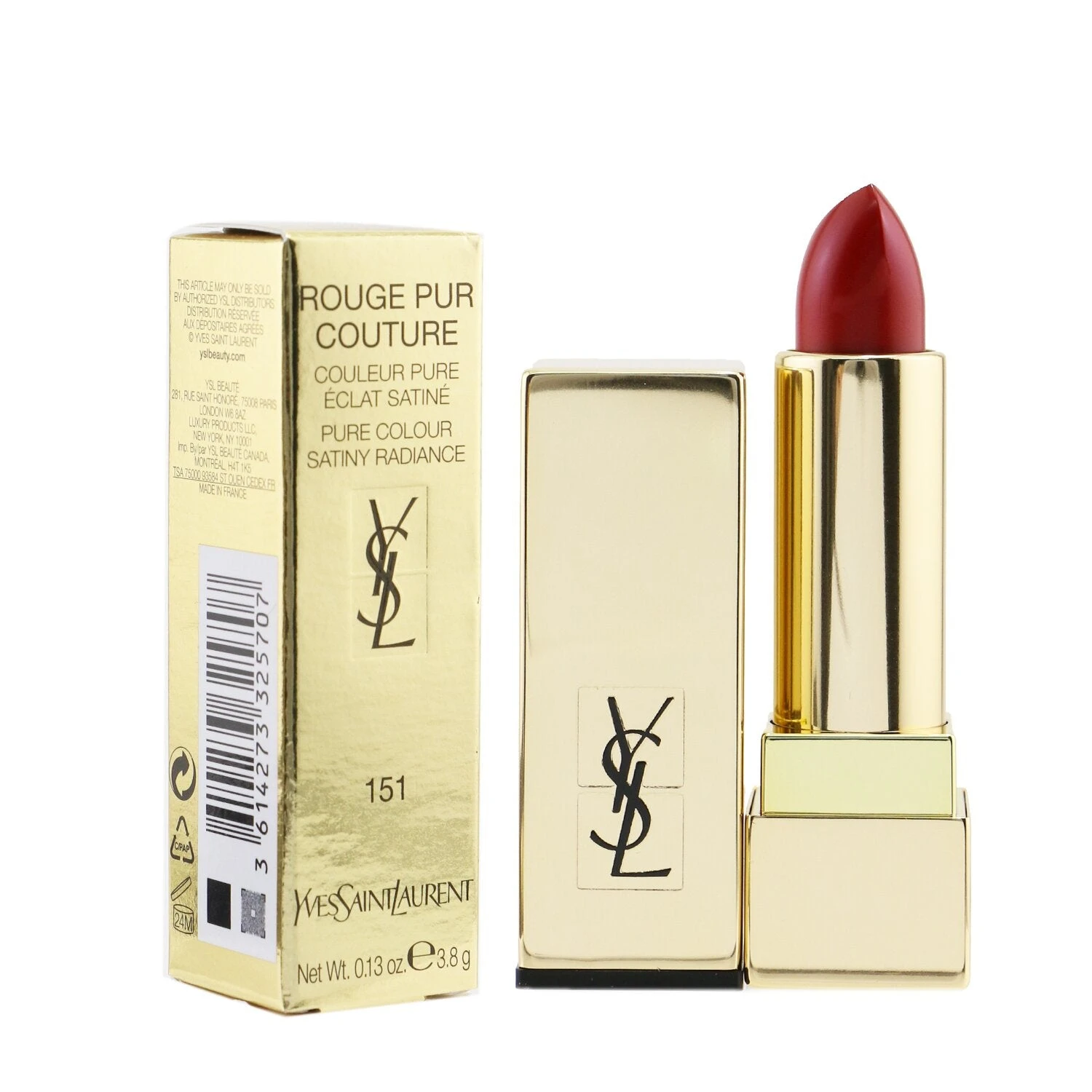 Yves Saint Laurent Rouge Pur Couture - #151 Rouge Unapologetic 3.8g/0.13oz - Image 2