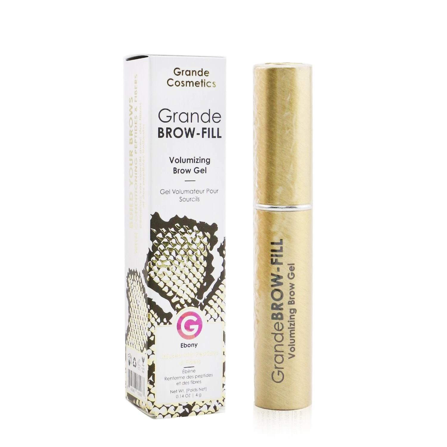 Grande Cosmetics (GrandeLash) GrandeBrow Fill Volumizing Brow Gel - # Ebony 4g/0.14oz - Image 2
